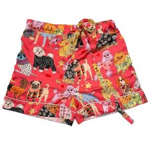 KAREN MABON Colorful Rainbow Kitschy Dog Print Shorts S (US 4-6)